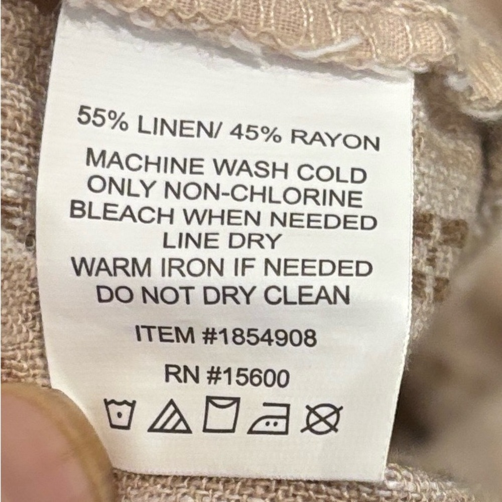 Briggs New York Women's Linen Blend Pull-On Pants – Tan, Size XXL, Relaxed. NWT - Picture 13 of 15